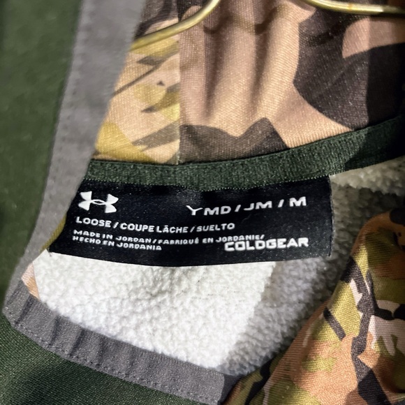 Under Armour Kids Gray and Green Hoodie - Picture 3 of 3